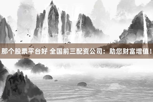 那个股票平台好 全国前三配资公司：助您财富增值！