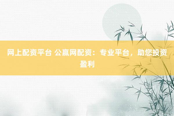 网上配资平台 公赢网配资：专业平台，助您投资盈利