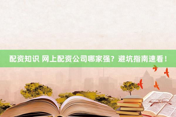 配资知识 网上配资公司哪家强?避坑指南速看!