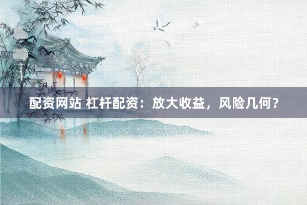 配资网站 杠杆配资:放大收益,风险几何?