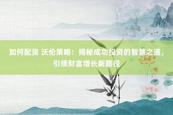 如何配资 沃伦策略：揭秘成功投资的智慧之道，引领财富增长新路径